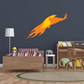 Flame burst flying eagle sticker with orange and yellow wings