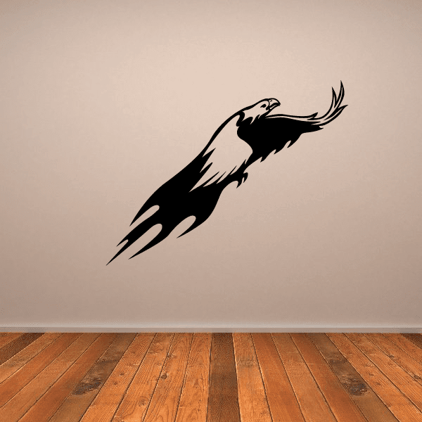 Image of Flame Flying Hawk Decal