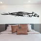 Sprinting horse head flame wall decal in black and white