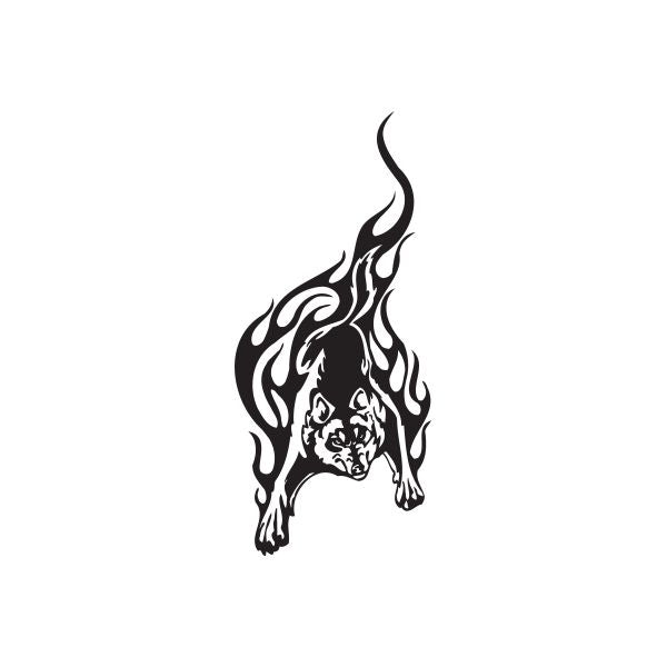 Image of Flame Stance Wolf Decal