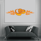 Flame wings snake sticker with orange coiled snake and flame wings