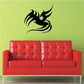 Abstract flaming bird wall decal in black, sweeping wing design