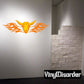 Flaming bison head vinyl sticker with orange and yellow flames
