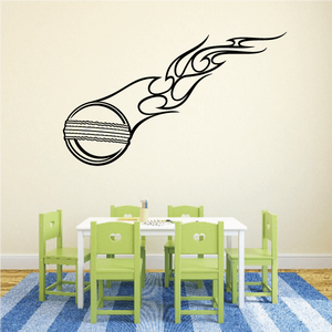Black swirling stone decal with flame-like curl and circular roundel