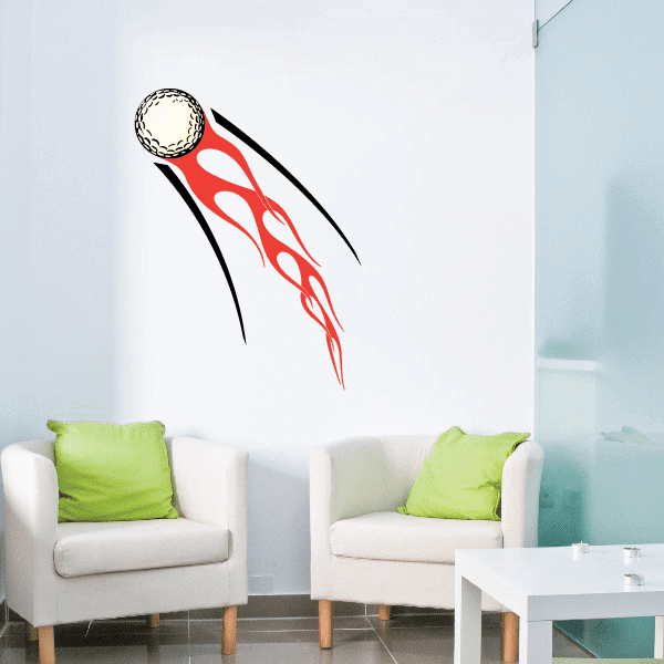 Image of Flaming Golf Wall Decal - Vinyl Sticker - Car Sticker - Die Cut Sticker - CDSCOLOR170