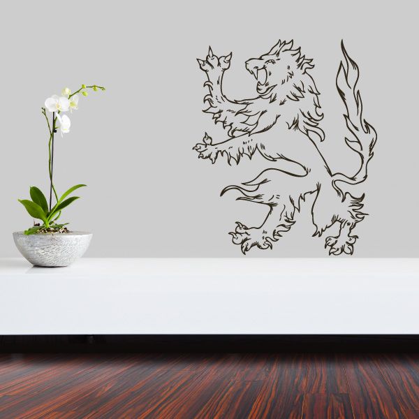 Image of Flaming Lion Outline Decal