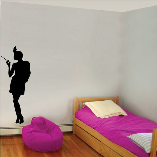 Image of Flapper Girl Wall Decal - Vinyl Decal - Car Decal - Vd009