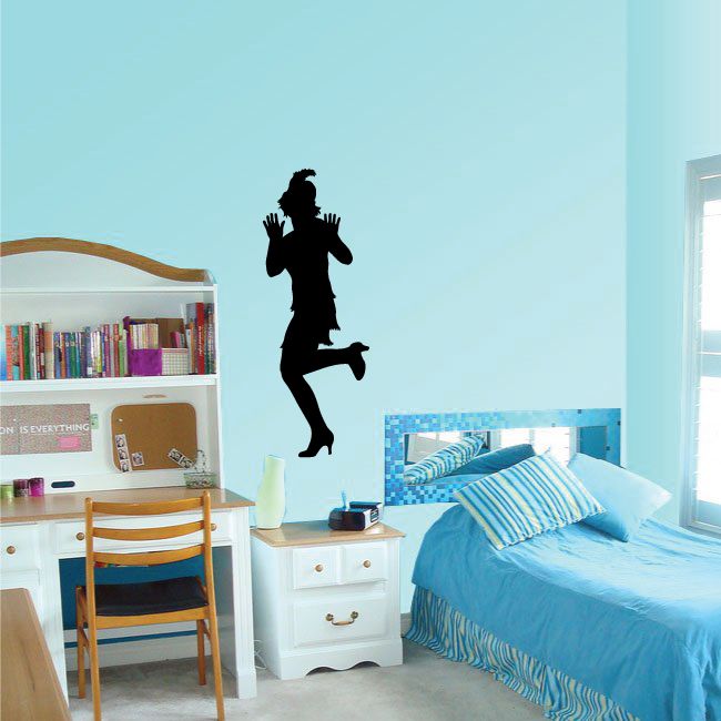 Image of Flapper Girl Wall Decal - Vinyl Decal - Car Decal - Vd010