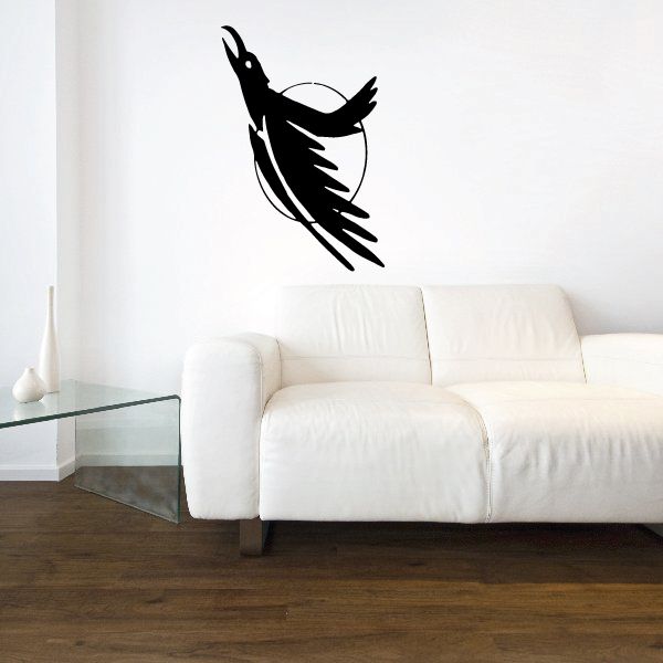 Image of Flapping Hawk and Moon Decal