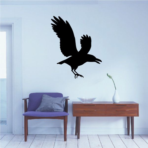 Image of Flapping Raven Silhouette Decal