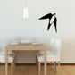 Black flapping swallow wall decal with outstretched wings