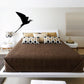Egret wing decal with flapping bird silhouette, black wall sticker