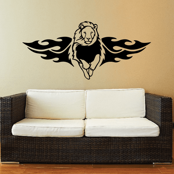 Image of Flared Fire Wings Lion Decal