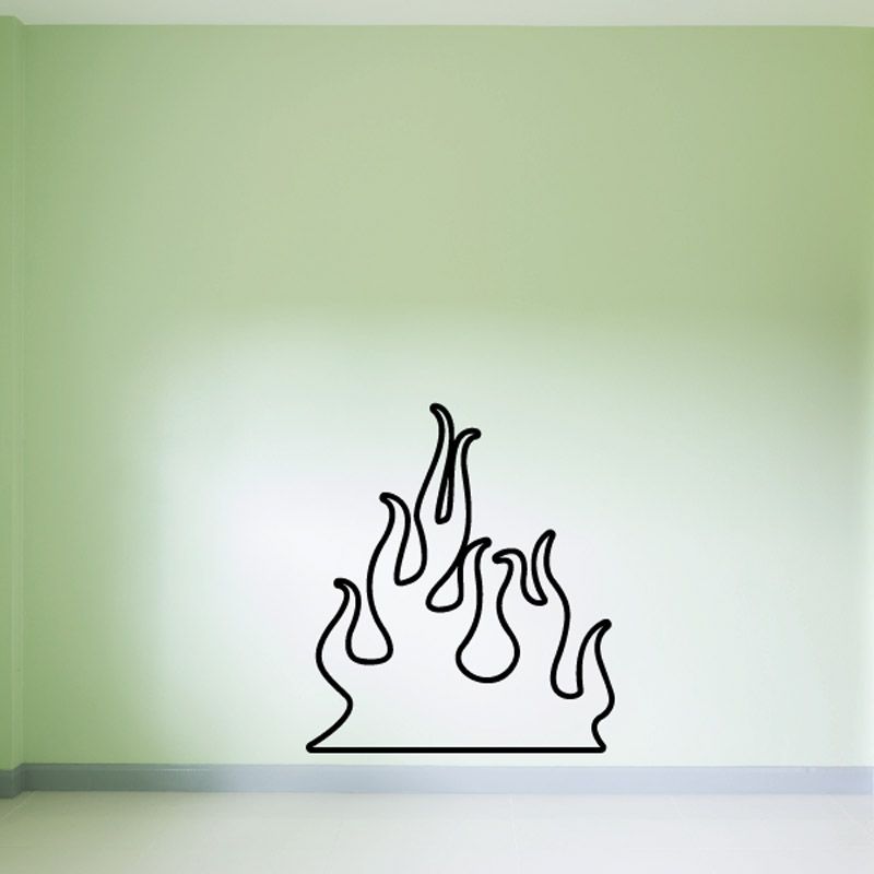 Image of Flat Ghost Flames Car Decal - Vinyl Decal - Wall Decal - CF075