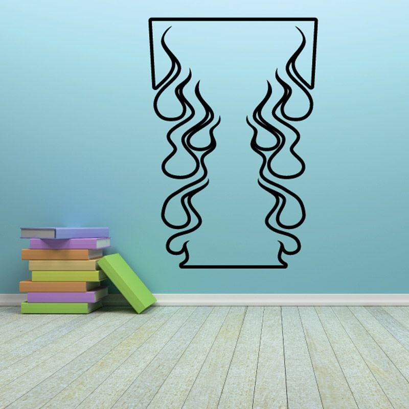 Image of Flat Top Bottom Ghost Flames Car Decal - Vinyl Decal - Wall Decal - CF636