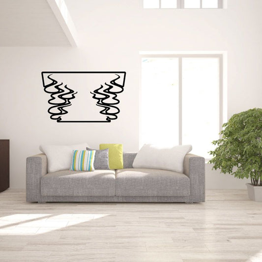 Image of Flat Top Bottom Ghost Flames Car Decal - Vinyl Decal - Wall Decal - CF640