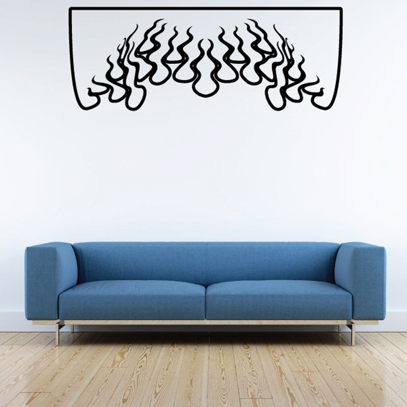 Image of Flat Top Ghost Flames Car Decal - Vinyl Decal - Wall Decal - CF622