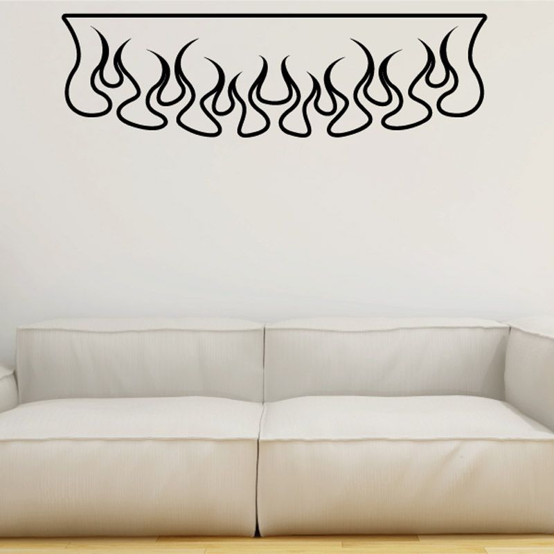 Image of Flat Top Ghost Flames Car Decal - Vinyl Decal - Wall Decal - CF630