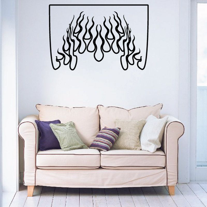 Image of Flat Top Ghost Flames Car Decal - Vinyl Decal - Wall Decal - CF639