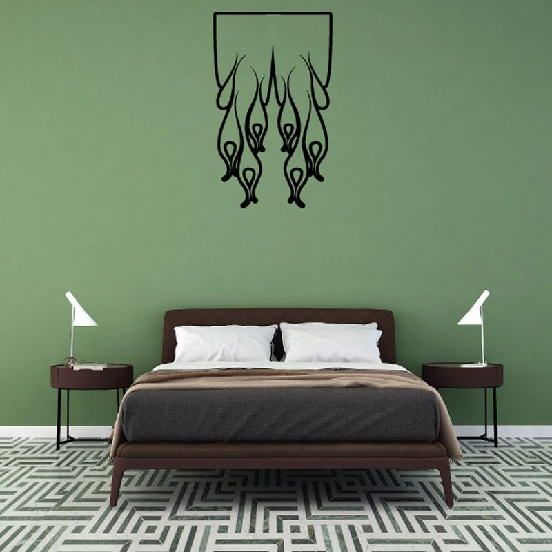 Image of Flat Top Spike Ghost Flames Car Decal - Vinyl Decal - Wall Decal - CF572