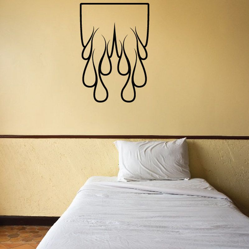 Image of Flat Top Spike Ghost Flames Car Decal - Vinyl Decal - Wall Decal - CF596