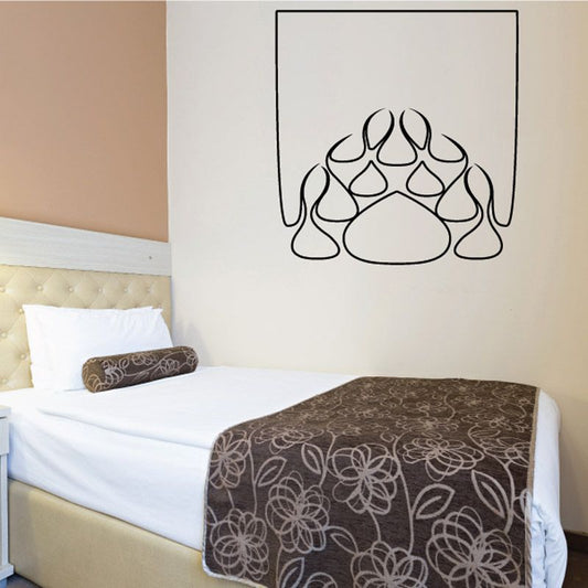 Image of Flat Top Teardrop Ghost Flames Car Decal - Vinyl Decal - Wall Decal - CF577