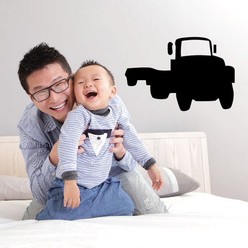 Flatbed truck wall decal in black vinyl, showing a truck silhouette
