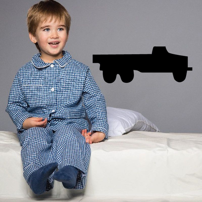 Flatbed truck wall decal in black vinyl silhouette