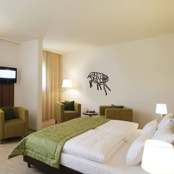 Jumping flea wall decal with black outline