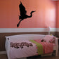 Whooping crane wall decal, black flying bird silhouette