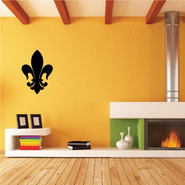 Black fleur-de-lis wall decal vinyl sticker