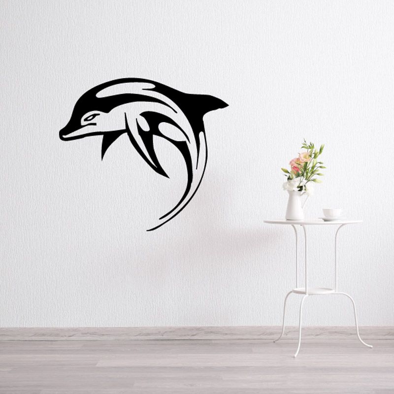 Image of Flip Over Striped Dolphin Decal