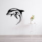 Striped dolphin wall decal, black and white flip-over style