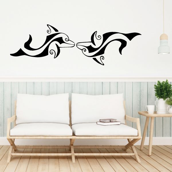 Image of Flipped Twins Dolphin Decal