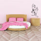 Chick and bird wall decal in black line art, with small wing and tail details
