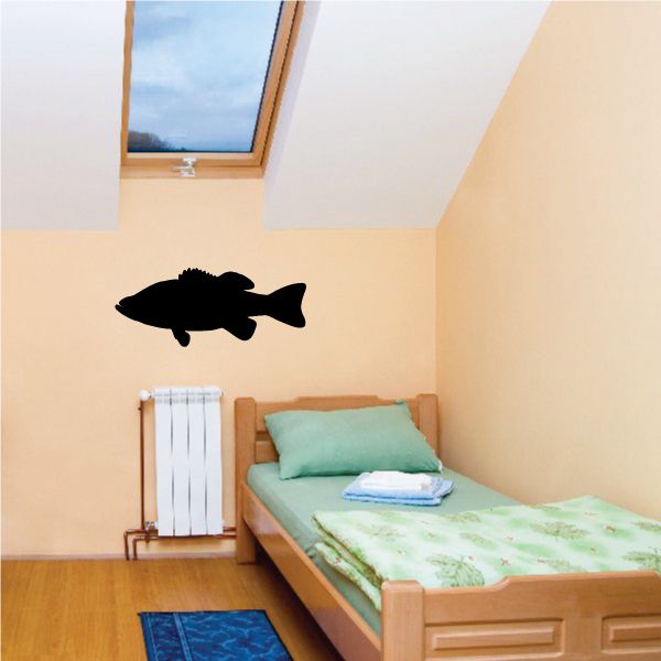 Black perch fish wall decal