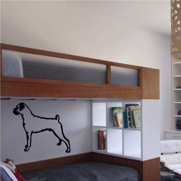 Black floppy-eared dog silhouette wall decal