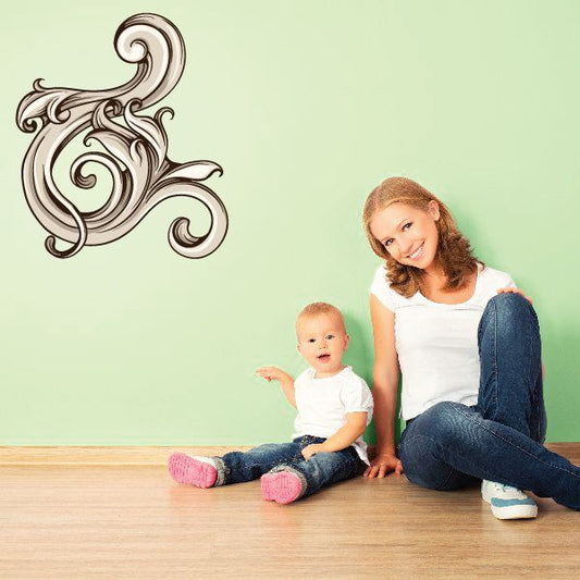 Image of Floral Corner Wall Decal - Vinyl Car Sticker - Uscolor007