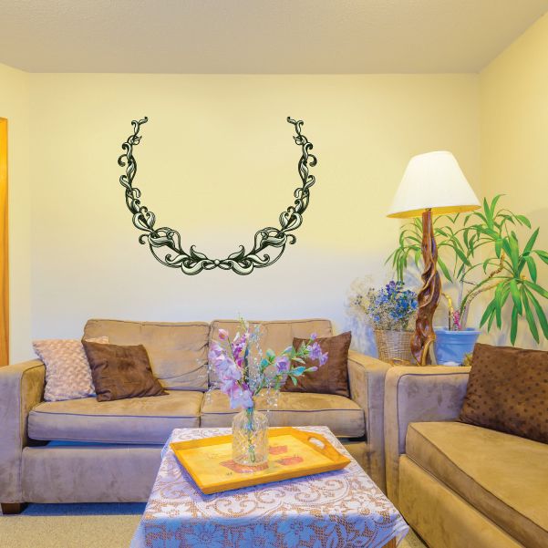 Image of Floral Crest Wall Decal - Vinyl Car Sticker - Uscolor002