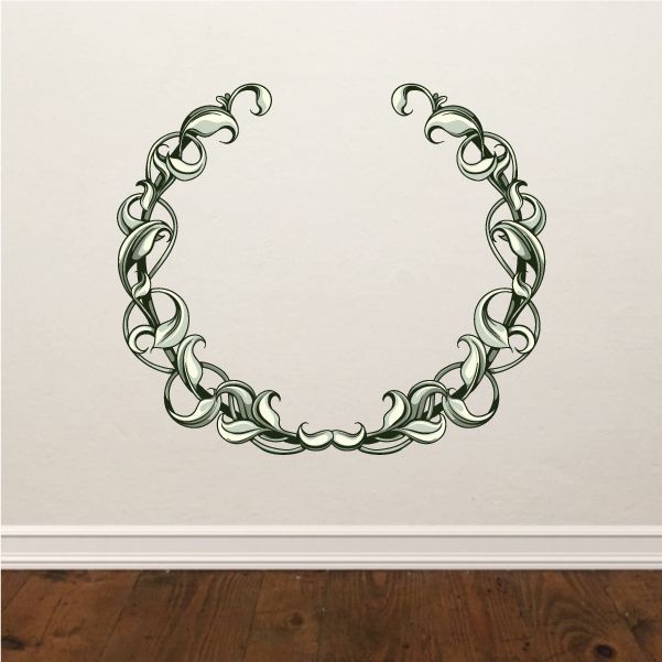 Image of Floral Crest Wall Decal - Vinyl Car Sticker - Uscolor006