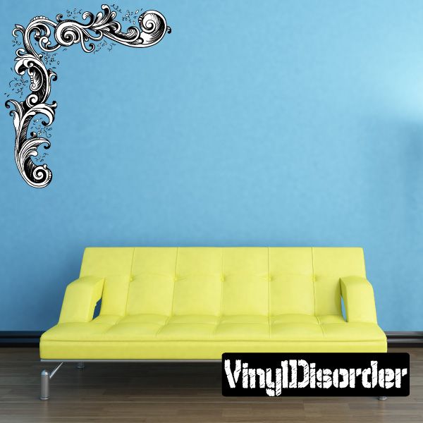 Image of Floral Frame Wall Decal - Vinyl Car Sticker - Uscolor002