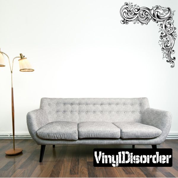 Image of Floral Frame Wall Decal - Vinyl Car Sticker - Uscolor006