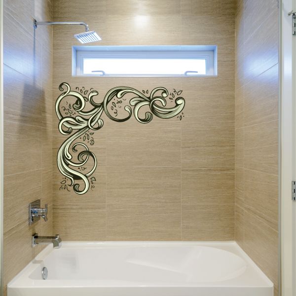 Image of Floral Frame Wall Decal - Vinyl Car Sticker - Uscolor020