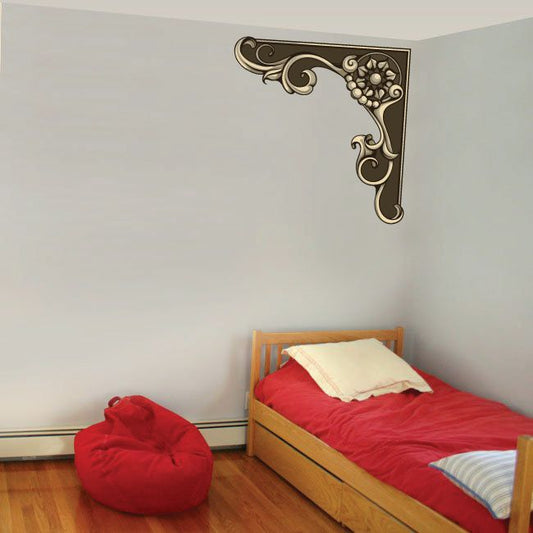Image of Floral Frame Wall Decal - Vinyl Car Sticker - Uscolor034