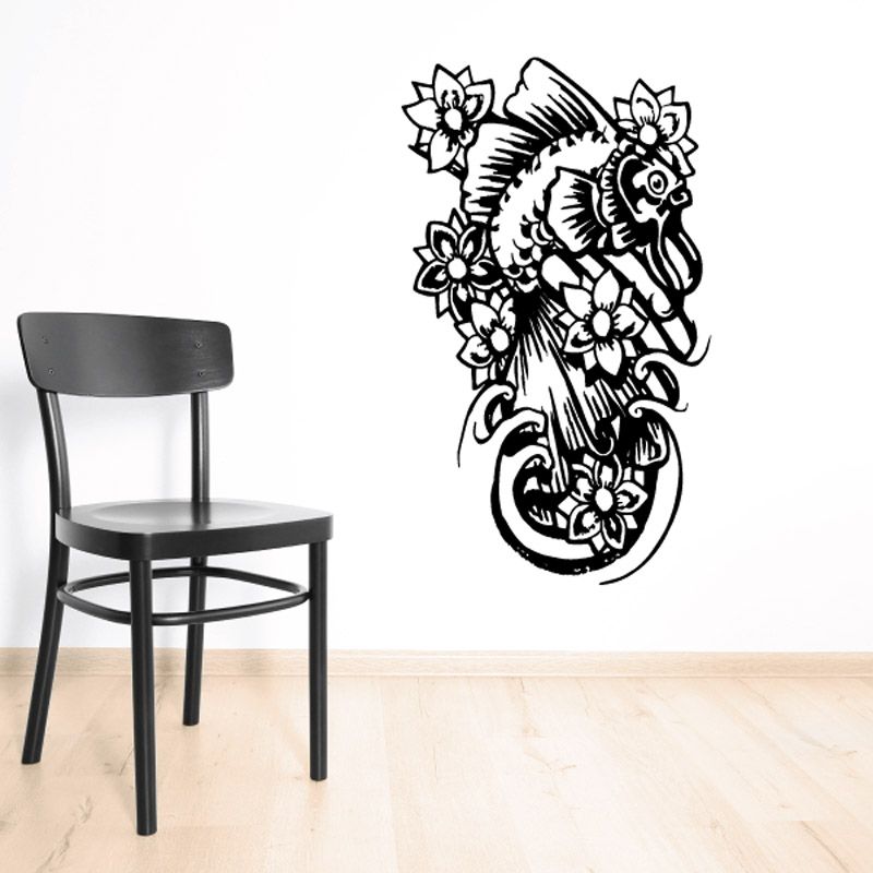 Image of Floral Intricate Koi Fish Decal