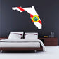 Florida state flag map sticker with circular seal on outline
