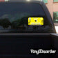 Florida Zombie Hunting Permit sticker on car window, yellow and black with event text
