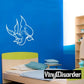 White shark fin wall decal graphic