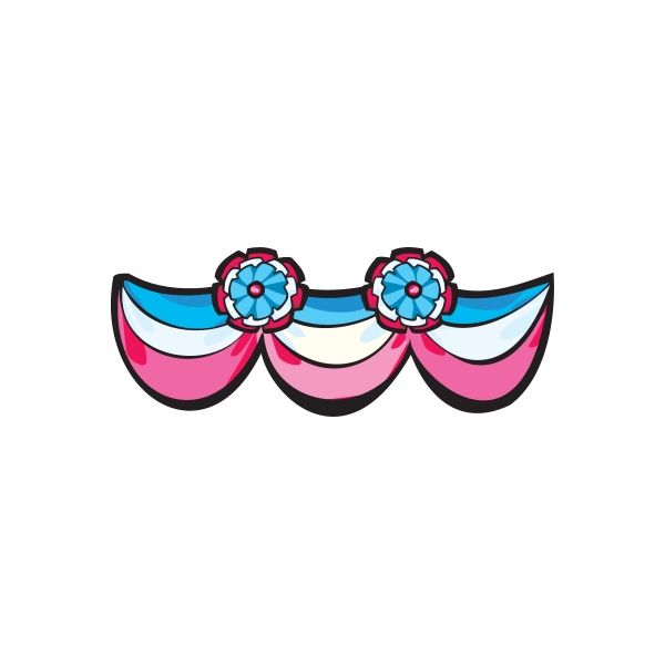 Image of Flower Bunting Fourth of July Sticker