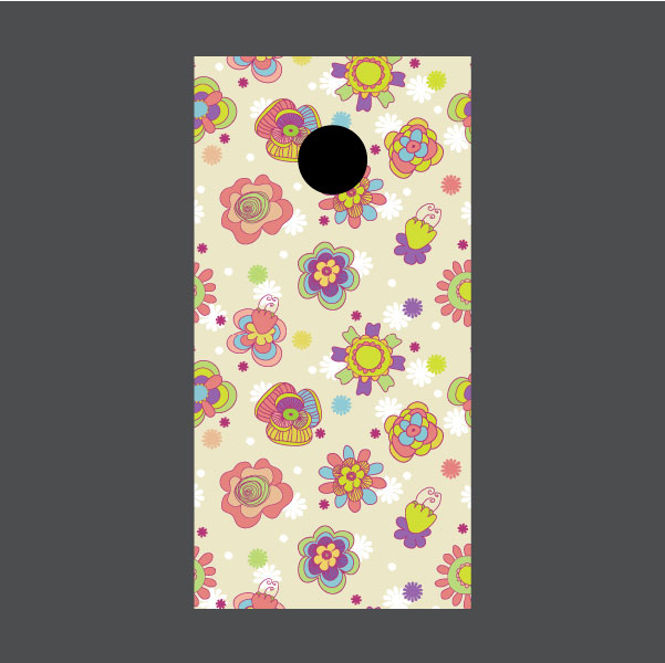 Image of Flower Cornhole Board Wraps